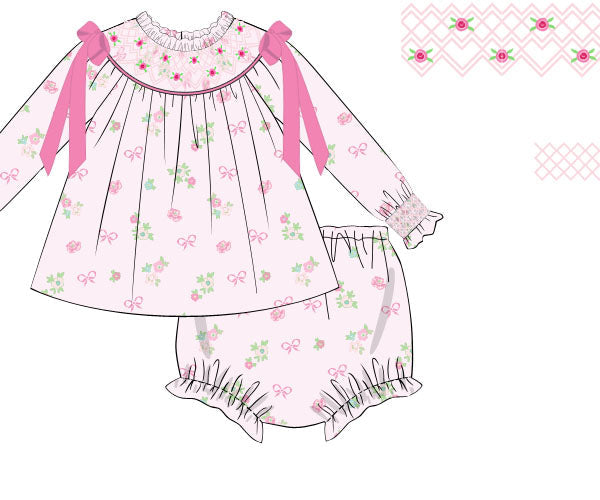 Pre Order 22: Blushful Diaper Set (Dress Length 4T-6)