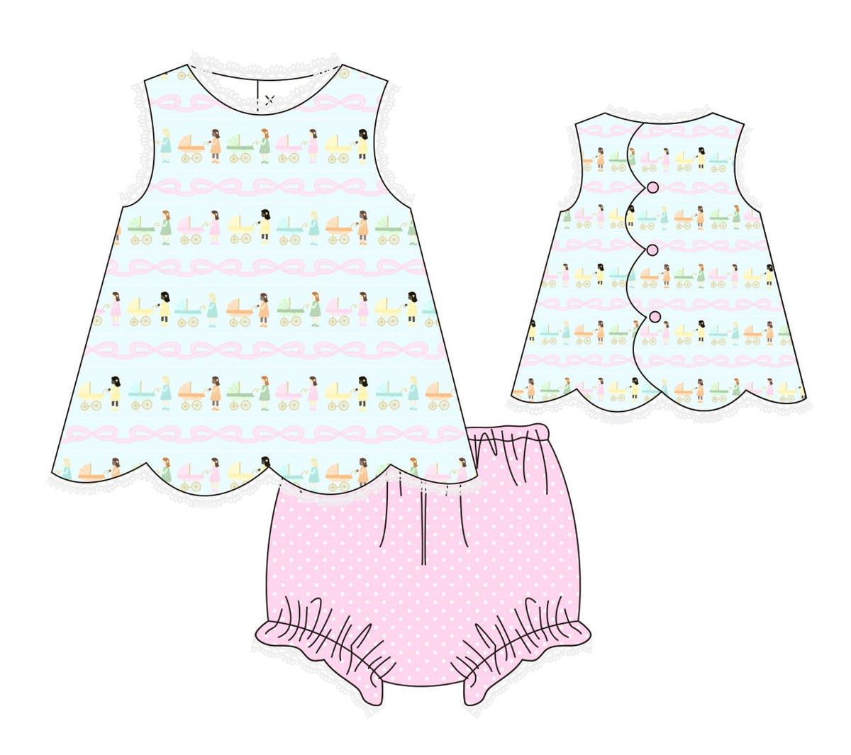 Pre Order 28: Baby Carriage Diaper Set / ETA to TWL in March