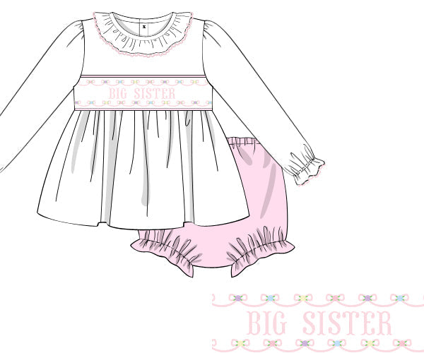 Pre Order 22: Sweet Siblings Diaper Set (Dress Length 4T-6) (Customizable)