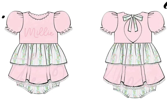 RTS: Fancy Floral Skirted Bubble (Sweet Girl)