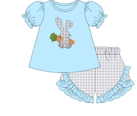 RTS: Applique Bunny Girls Set