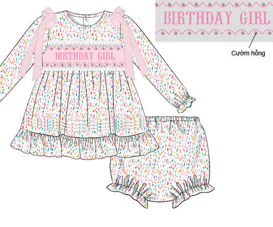 Pre Order 22: Confetti Party Diaper Set (Dress Length 4T-6) (Customizable)