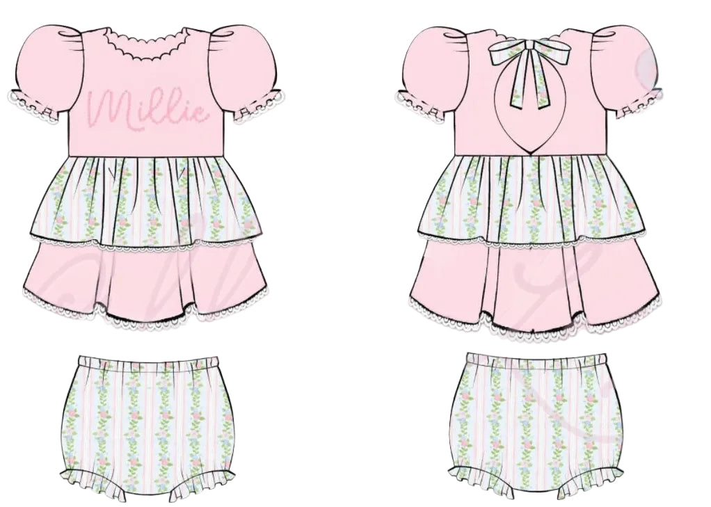 RTS: Fancy Floral Diaper Set (Mama's Girl)
