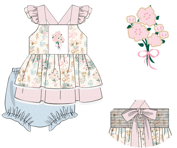 RTS: Rosy Ruffle Diaper Set