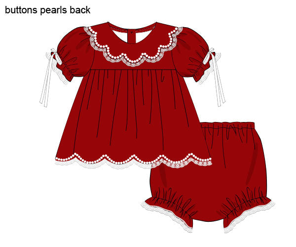 RTS: Ruby Heirloom Diaper Set (Dress Length 4T-6)