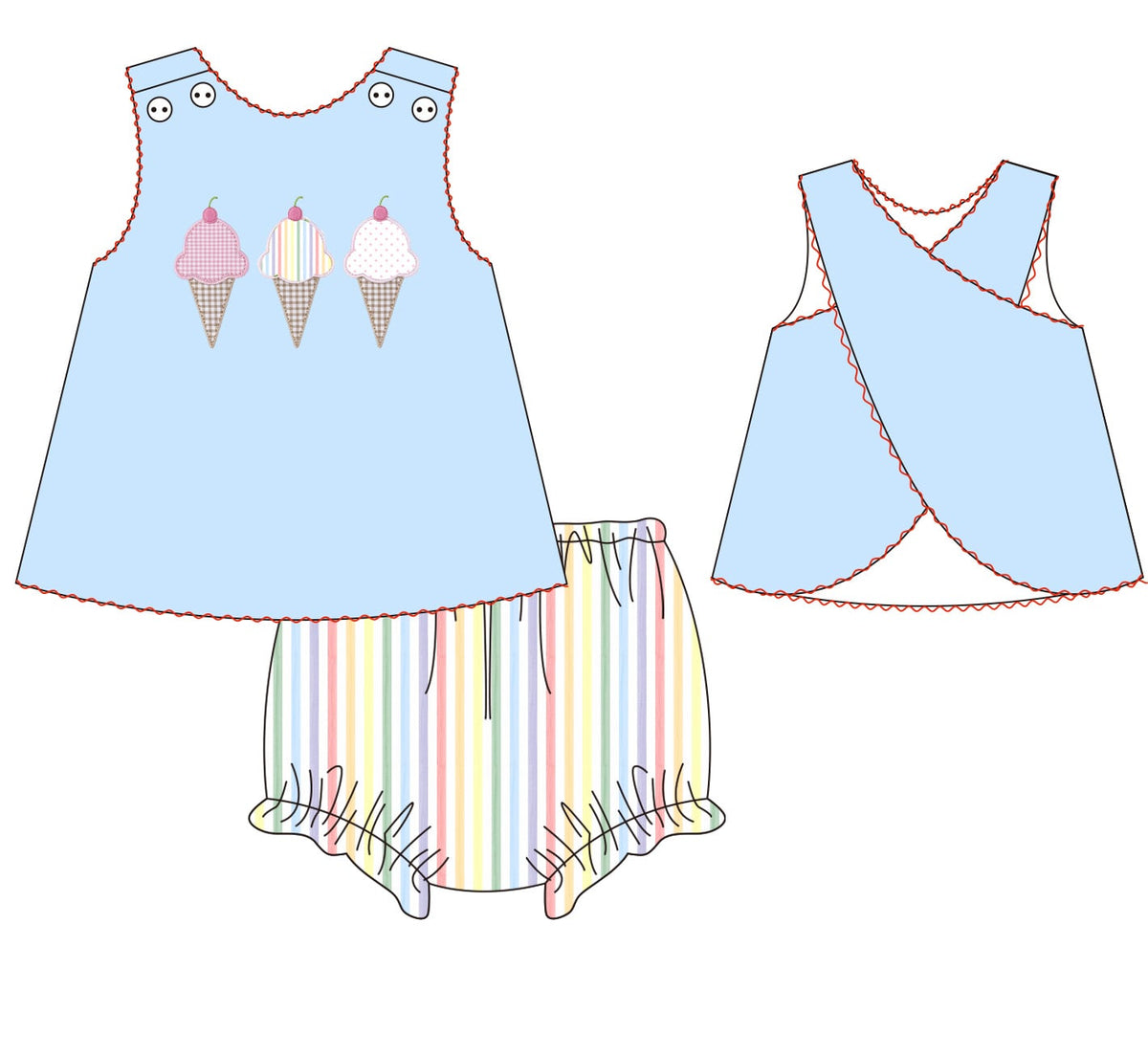 Pre Order 28: I Scream, You Scream Diaper Set / ETA to TWL in March