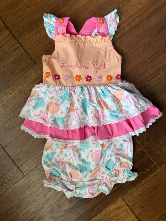 RTS: Sunshine Girl Diaper Set (Dress length 4t-6)