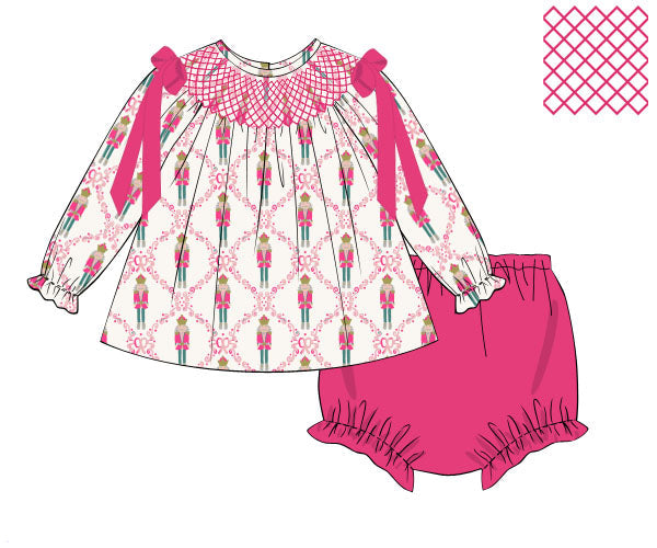 Pre Order 21: Clara's Nutcrackers Diaper Set (Dress Length 4T-6)