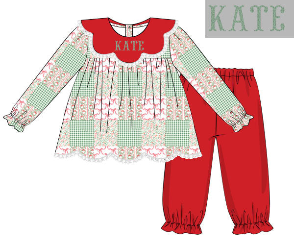 Pre Order 21: Christmas Patchwork Pant Set