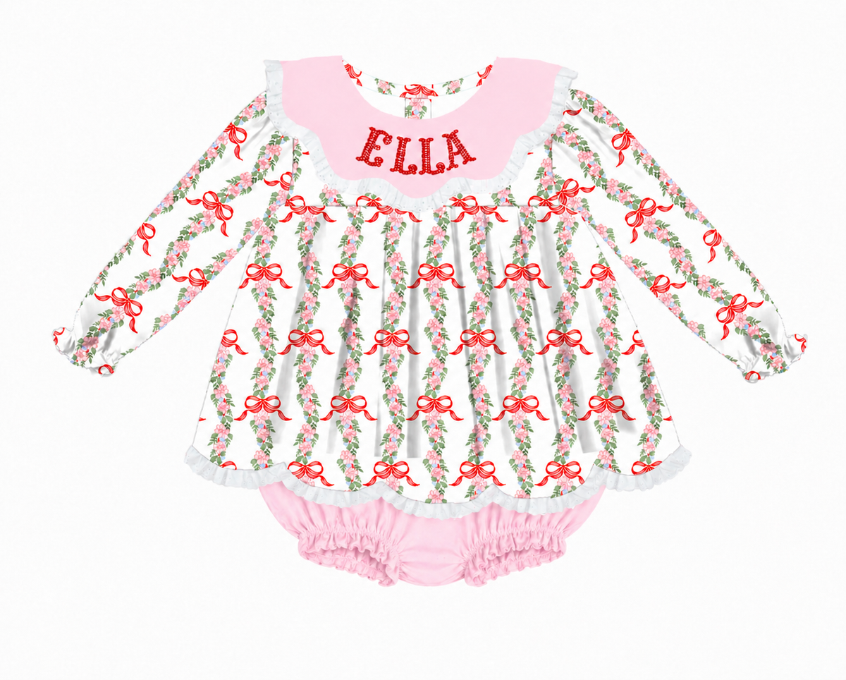 RTS: Coquette Holly Skirted Bubble (DARKER PINK)