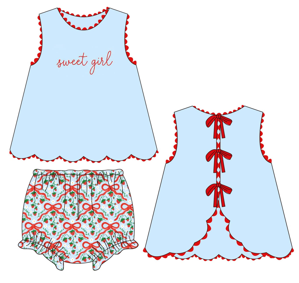 Pre Order 28: Strawberry Patch Diaper Set / ETA to TWL in March