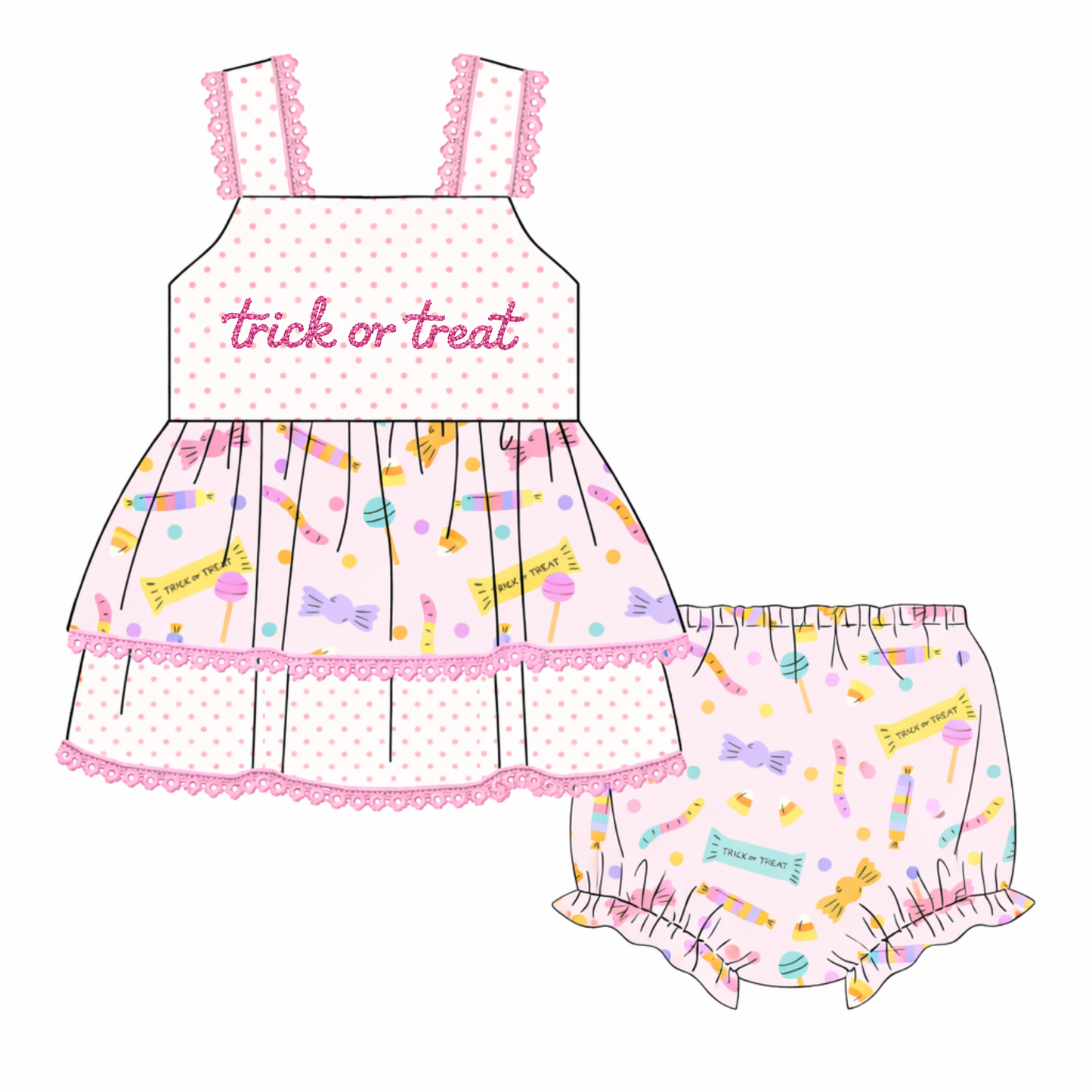 RTS: Pink Sugar Diaper Set